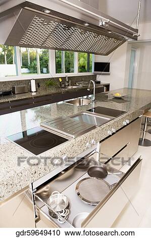 Interiors of a kitchen View Large Photo Image Stock Image - Interiors of a kitchen. Fotosearch