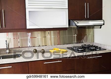 Interiors of a kitchen View Large Photo Image Stock Image - Interiors of a kitchen. Fotosearch