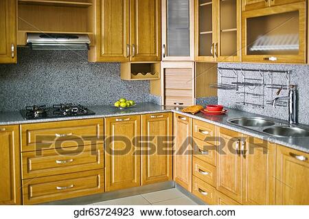 Interiors of a kitchen View Large Photo Image Stock Image - Interiors of a kitchen. Fotosearch