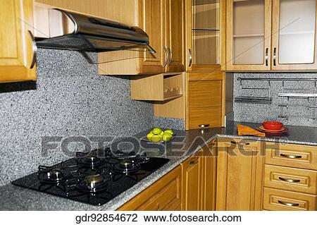Interiors of a kitchen View Large Photo Image Stock Image - Interiors of a kitchen. Fotosearch