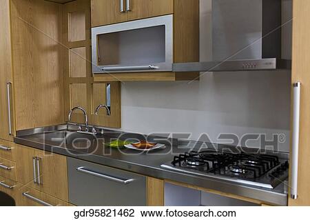 Interiors of a kitchen View Large Photo Image Stock Image - Interiors of a kitchen. Fotosearch