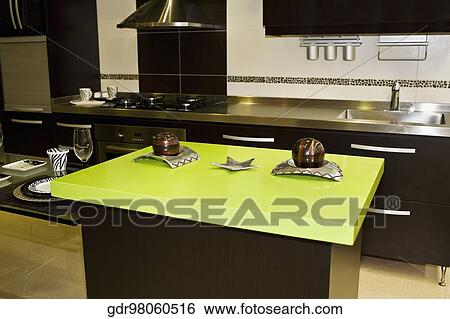 Stock Photograph - Interiors of a kitchen. Fotosearch