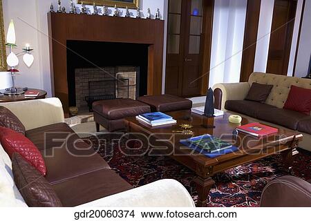 Interiors of a living room View Large Photo Image Picture - Interiors of a living room. Fotosearch