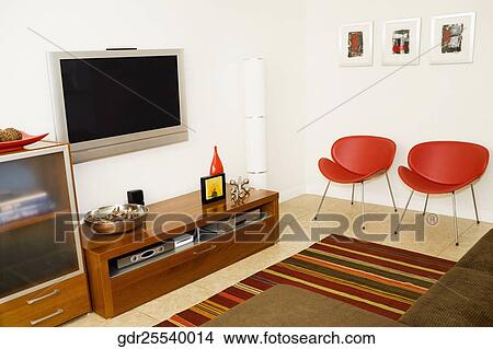 Interiors of a living room View Large Photo Image Picture - Interiors of a living room. Fotosearch