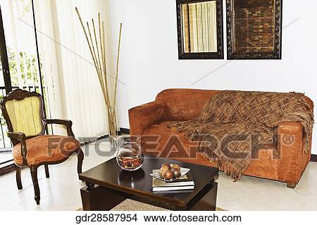 Picture - Interiors of a living room. Fotosearch
