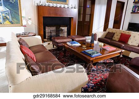 Interiors of a living room View Large Photo Image Picture - Interiors of a living room. Fotosearch
