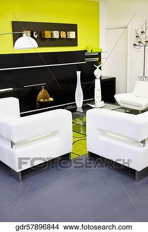 Picture - Interiors of a living room. Fotosearch