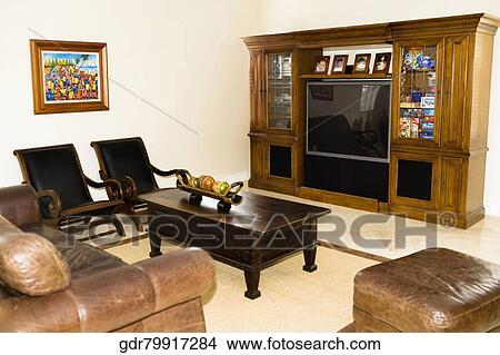Picture - Interiors of a living room. Fotosearch