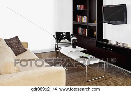 Picture - Interiors of a living room. Fotosearch