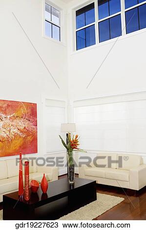Interiors of a living room View Large Photo Image Stock Image - Interiors of a living room. Fotosearch