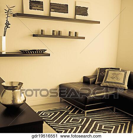 Interiors of a living room View Large Photo Image Stock Image - Interiors of a living room. Fotosearch