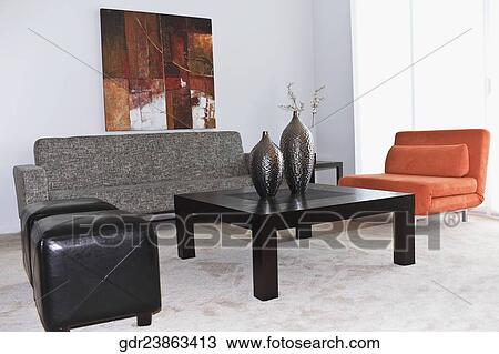 Interiors of a living room View Large Photo Image Stock Image - Interiors of a living room. Fotosearch