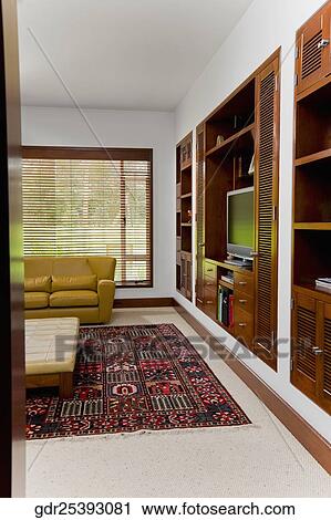 Interiors of a living room View Large Photo Image Stock Image - Interiors of a living room. Fotosearch