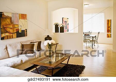 Interiors of a living room View Large Photo Image Stock Image - Interiors of a living room. Fotosearch