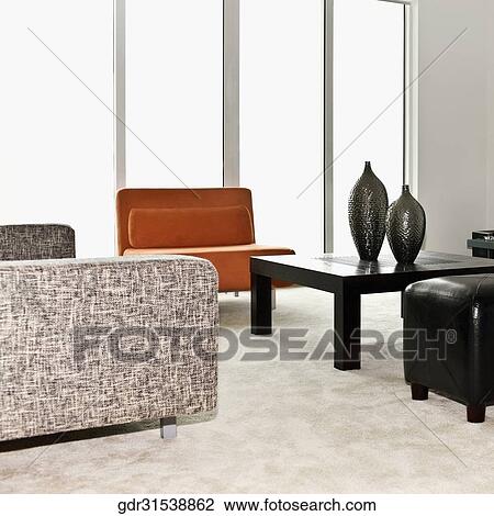 Stock Image - Interiors of a living room. Fotosearch
