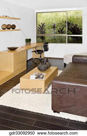Interiors of a living room View Large Photo Image Stock Image - Interiors of a living room. Fotosearch