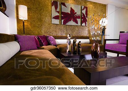 Interiors of a living room View Large Photo Image Stock Image - Interiors of a living room. Fotosearch