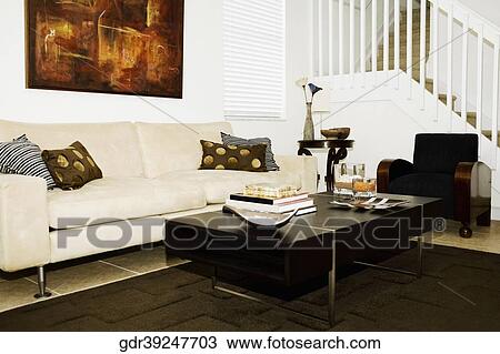 Interiors of a living room View Large Photo Image Stock Image - Interiors of a living room. Fotosearch