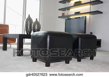 Stock Image - Interiors of a living room. Fotosearch