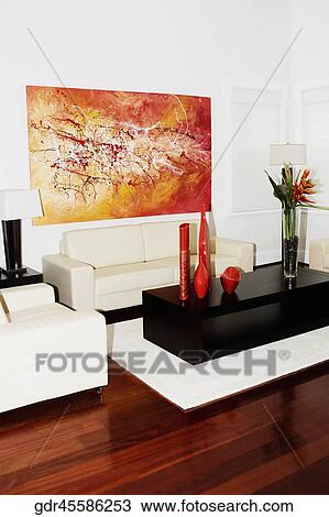Interiors of a living room View Large Photo Image Stock Image - Interiors of a living room. Fotosearch