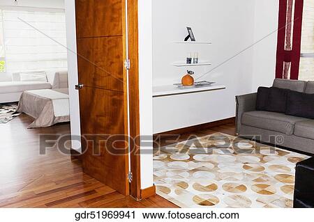 Interiors of a living room View Large Photo Image Stock Image - Interiors of a living room. Fotosearch