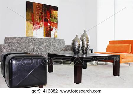 Stock Image - Interiors of a living room. Fotosearch