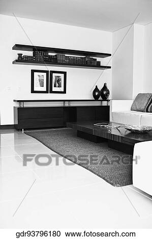 Stock Image - Interiors of a living room. Fotosearch