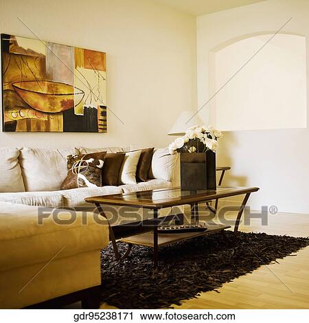 Stock Image - Interiors of a living room. Fotosearch
