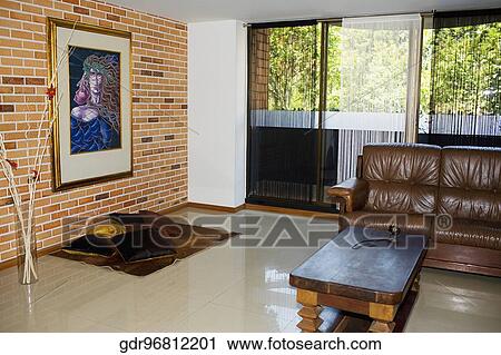Stock Image - Interiors of a living room. Fotosearch