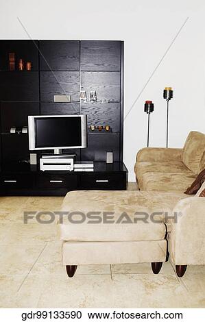 Stock Image - Interiors of a living room. Fotosearch
