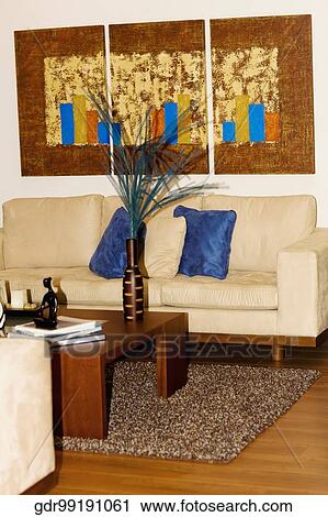 Interiors of a living room View Large Photo Image Stock Image - Interiors of a living room. Fotosearch