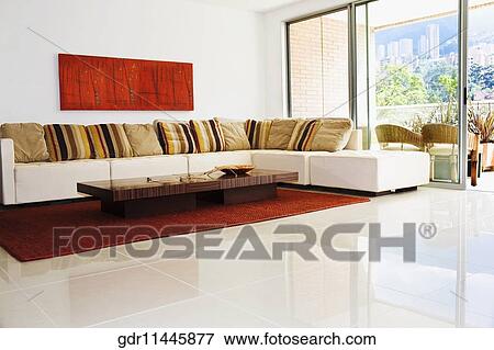 Interiors of a living room View Large Photo Image Stock Photo - Interiors of a living room. Fotosearch
