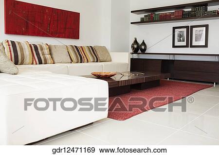 Stock Photo - Interiors of a living room. Fotosearch