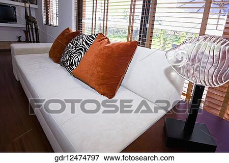 Interiors of a living room View Large Photo Image Stock Photo - Interiors of a living room. Fotosearch