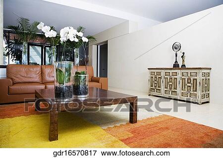 Interiors of a living room View Large Photo Image Stock Photo - Interiors of a living room. Fotosearch