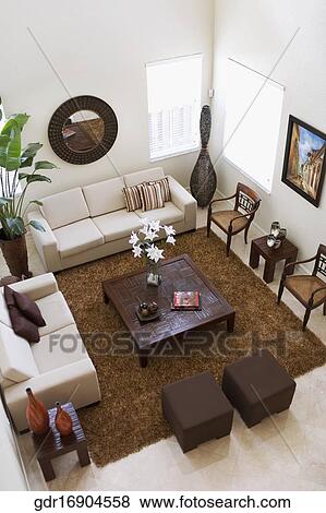 Interiors of a living room View Large Photo Image Stock Photo - Interiors of a living room. Fotosearch
