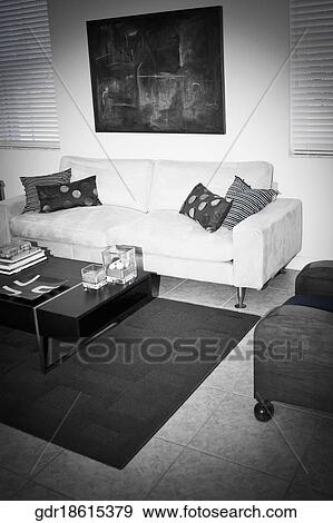 Interiors of a living room View Large Photo Image Stock Photo - Interiors of a living room. Fotosearch