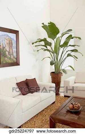Stock Photo - Interiors of a living room. Fotosearch