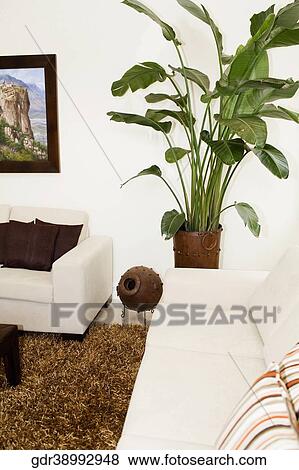 Stock Photo - Interiors of a living room. Fotosearch