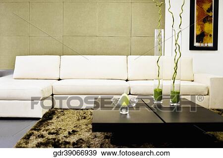 Interiors of a living room View Large Photo Image Stock Photo - Interiors of a living room. Fotosearch
