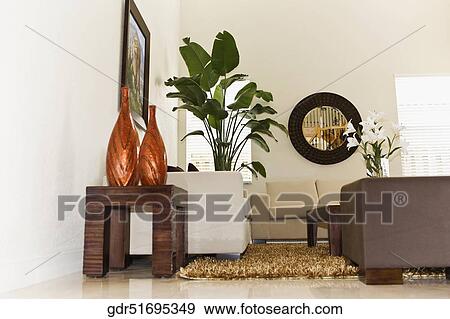 Stock Photo - Interiors of a living room. Fotosearch