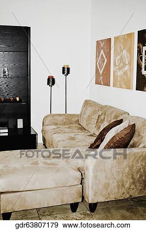 Stock Photo - Interiors of a living room. Fotosearch