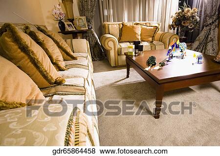 Stock Photo - Interiors of a living room. Fotosearch