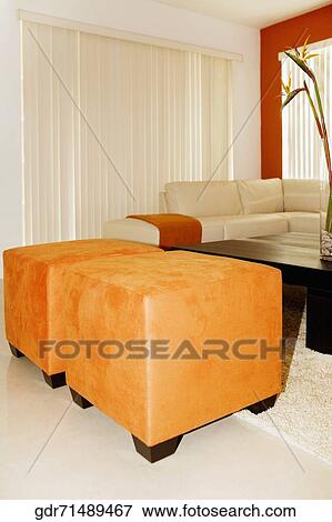 Stock Photo - Interiors of a living room. Fotosearch
