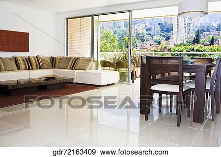 Interiors of a living room View Large Photo Image Stock Photo - Interiors of a living room. Fotosearch