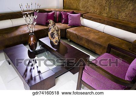 Interiors of a living room View Large Photo Image Stock Photo - Interiors of a living room. Fotosearch