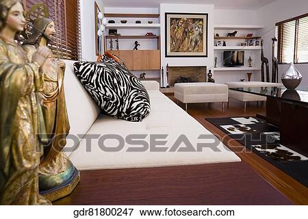 Stock Photo - Interiors of a living room. Fotosearch