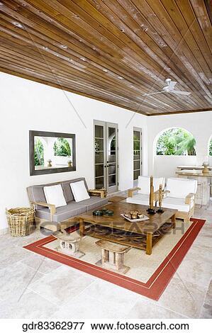 Stock Photo - Interiors of a living room. Fotosearch
