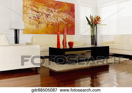 Interiors of a living room View Large Photo Image Stock Photo - Interiors of a living room. Fotosearch