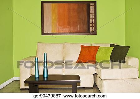 Interiors of a living room View Large Photo Image Stock Photo - Interiors of a living room. Fotosearch